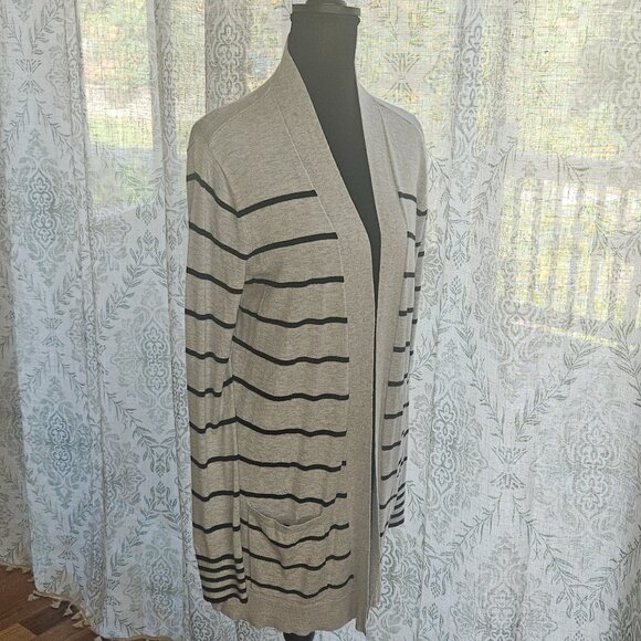 Light black striped long sleeve sweater - Picture 1 of 7